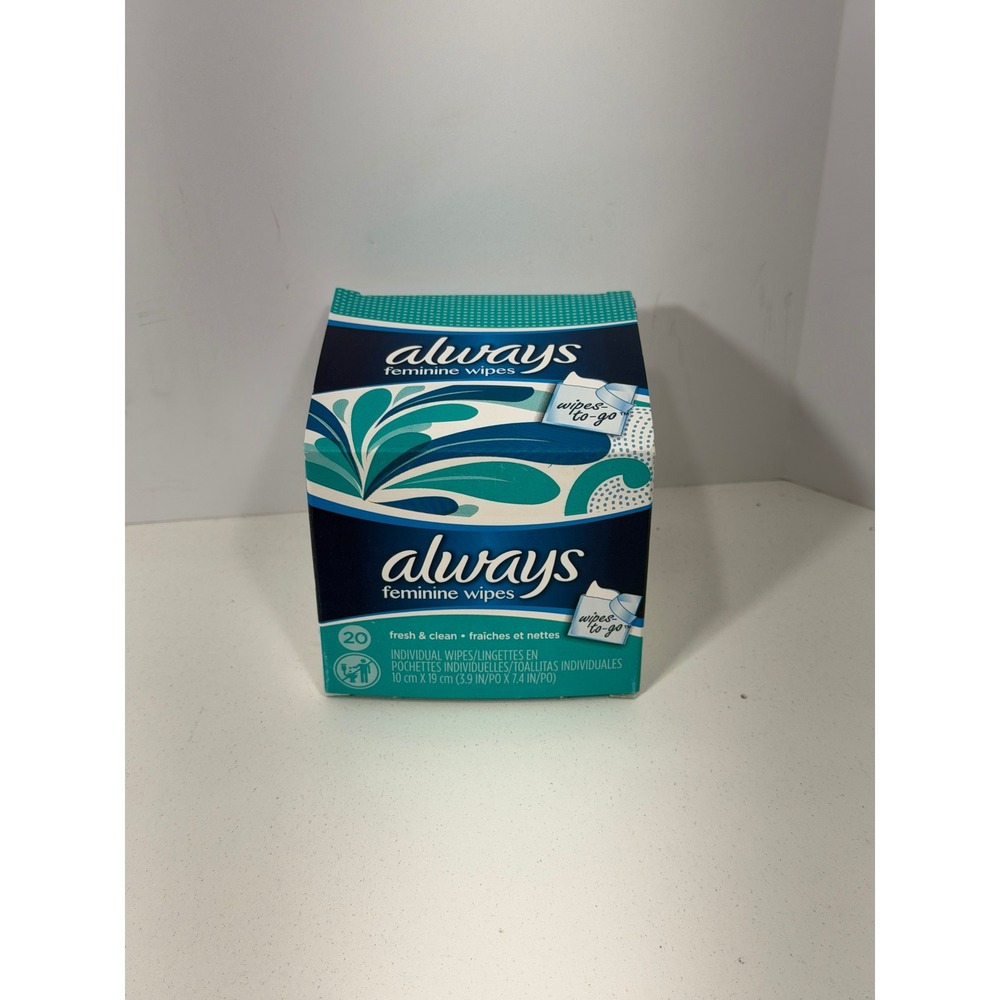 Always Feminine Wipes Fresh Clean 19 Count ONLY Individually Wrapped Wipes-To-Go